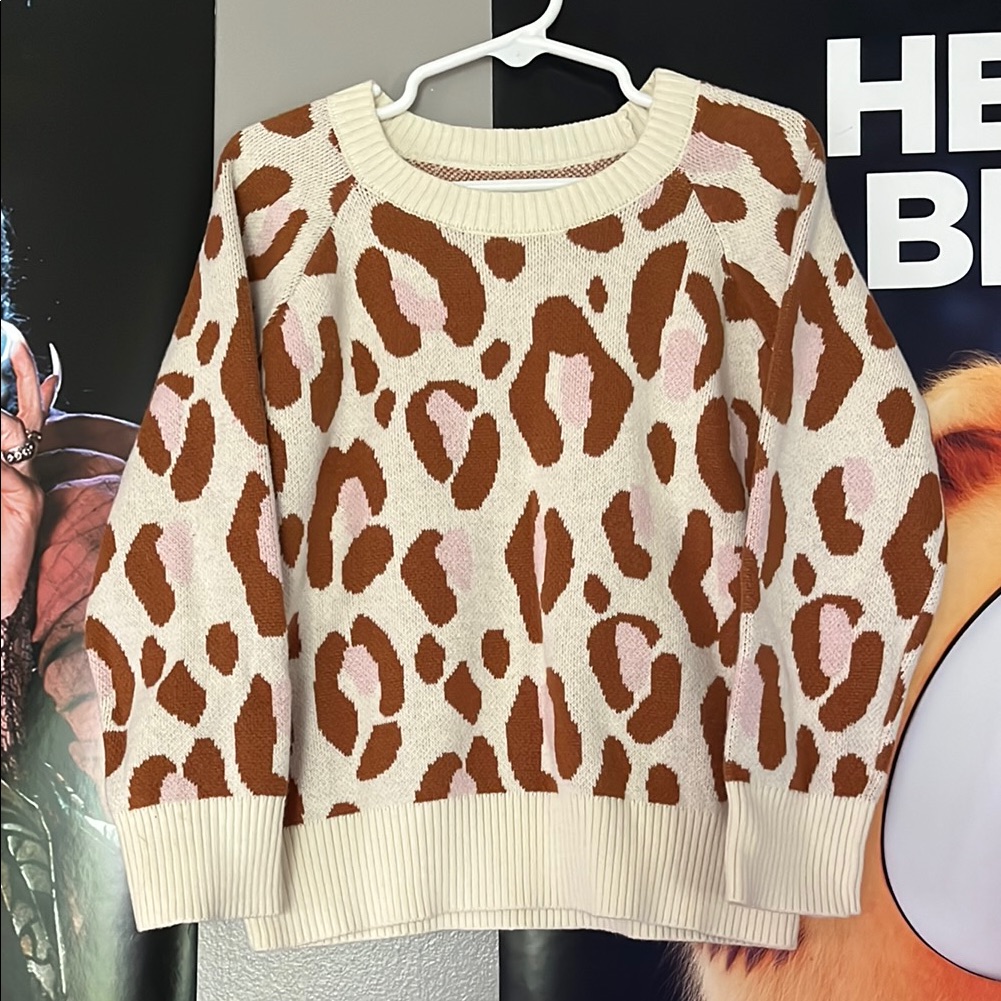 Leopard Print Childs Sweater Previously Owned